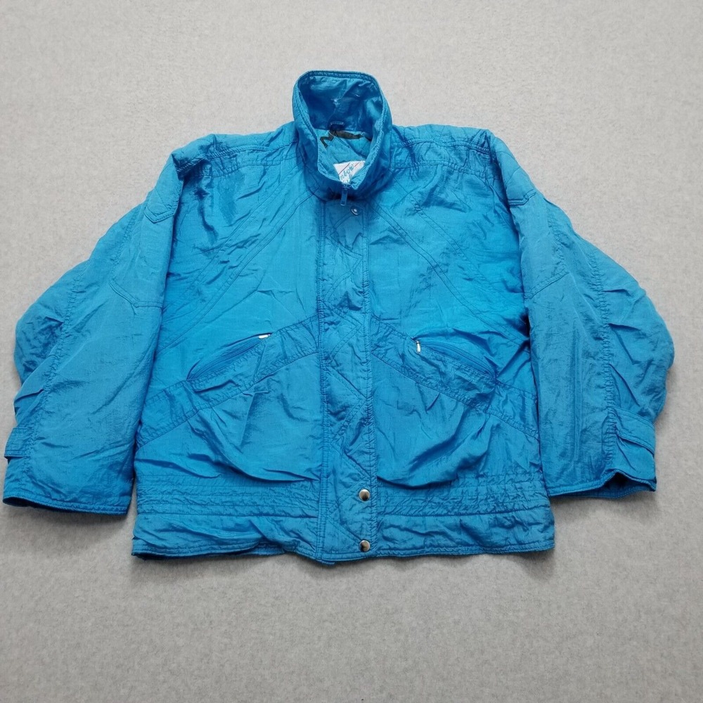 Vintage Rainbow West Jacket‎ Womens Medium Blue Pockets Full Zip